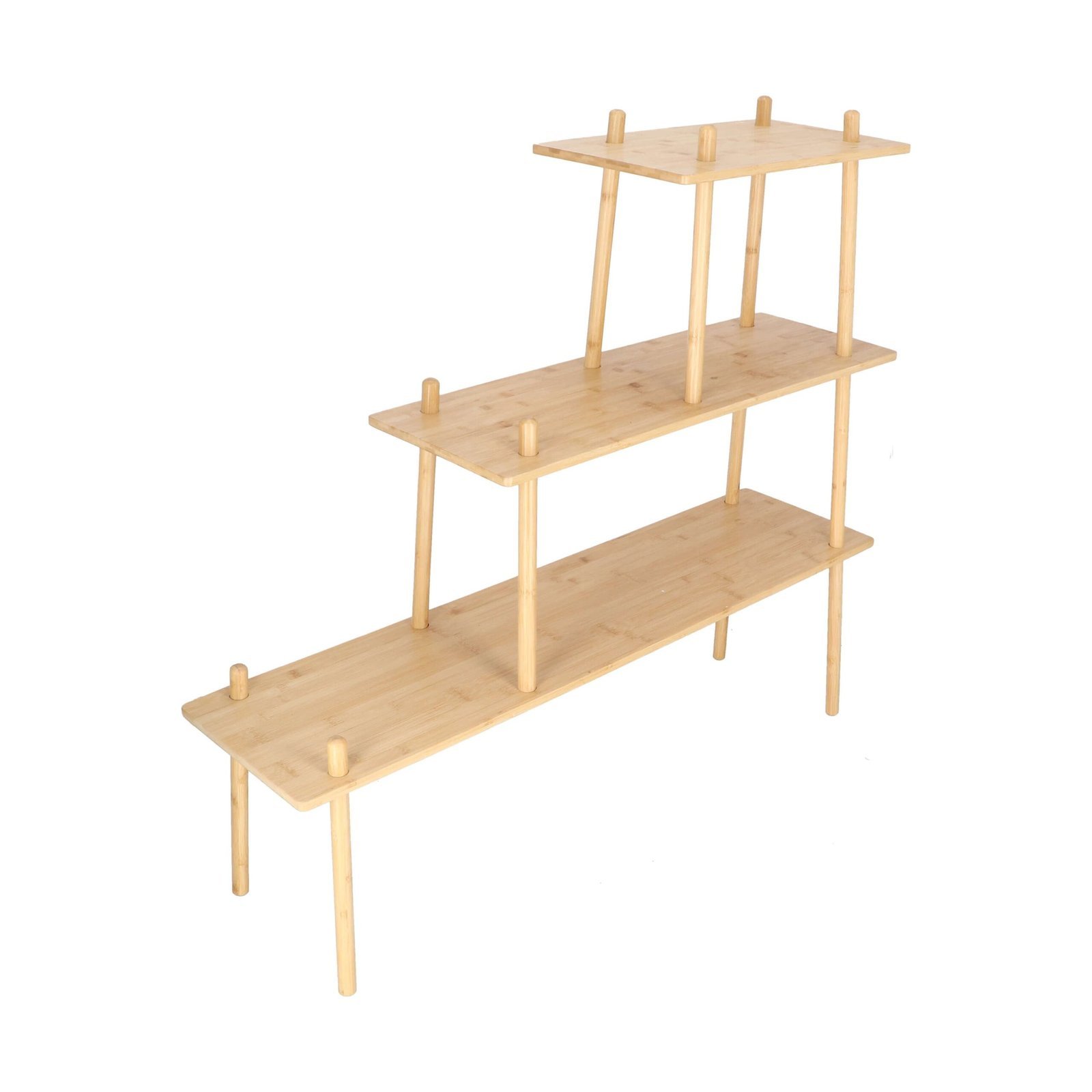 Natural Bamboo Shelving Unit ?C 3-Tier Display Rack - Image 6